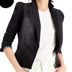 INC International Concepts Black Denim Blazer